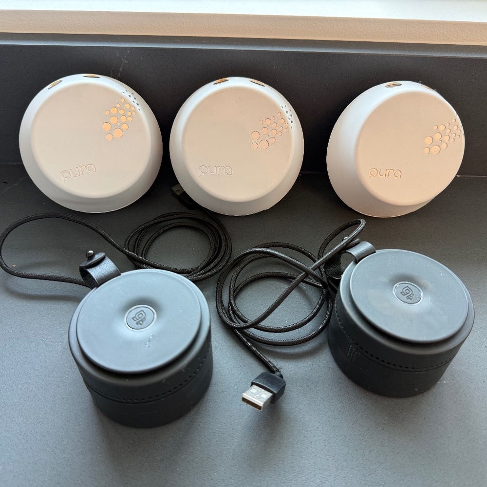 Pura Diffuser Set - 5 diffuser devices & 9 new scents